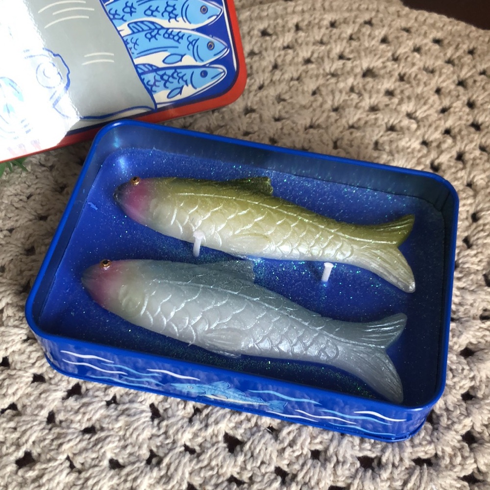 Mediterranean Olive Oil Scented SARDINE Candle Tin Home Accent Decor